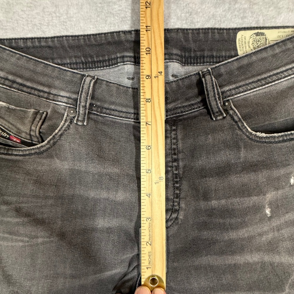 Diesel Sleenker-X Slim Skinny Jeans Mens 33x32 Dark Gray Stretch Denim 069JR - Picture 13 of 16